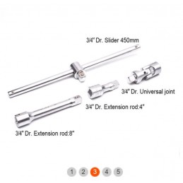Rallonge flexible pour douille de clé à douilles - 450 mm - 1/4