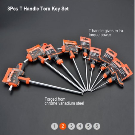 Clés mâles droites Torx en étui 8-pcs. main image 1