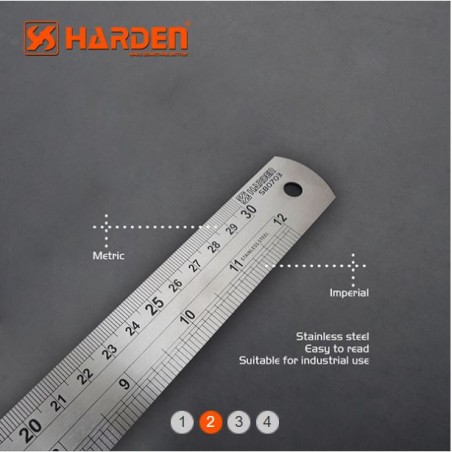 Stainless steel ruler, 300mm, metric and imperial measuring